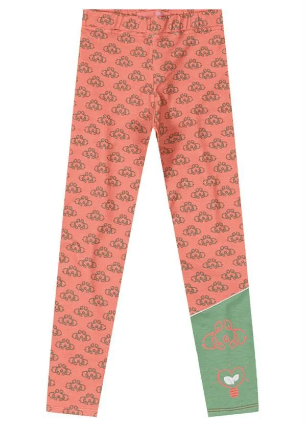 Lilica Ripilica - Calça Legging Malha Infantil Laranja