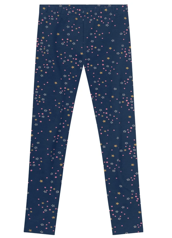 Brandili - Calça Legging Menina de Corações Azul