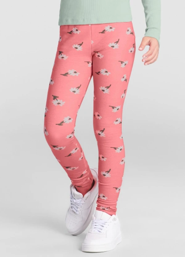 Brandili - Calça Legging Menina de Corações Rosa 1