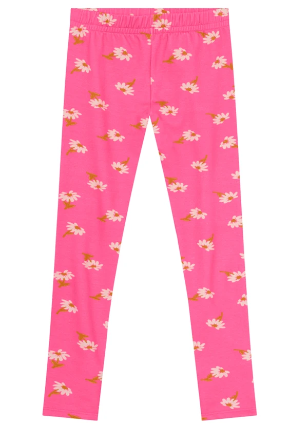 Brandili - Calça Legging Menina de Corações Rosa