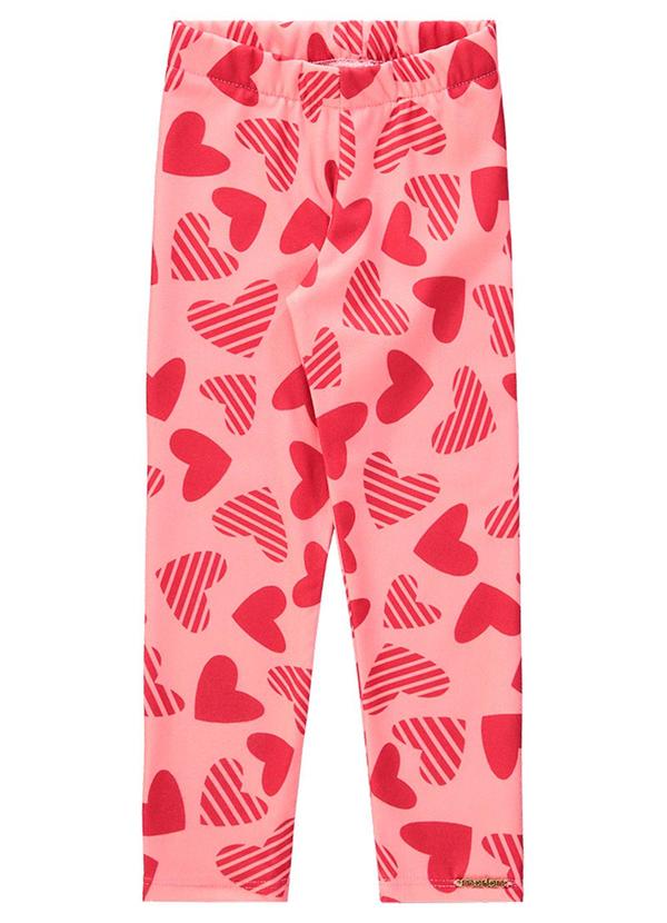 Marlan - Calça Legging Menina Molecotton Estampada Rosa