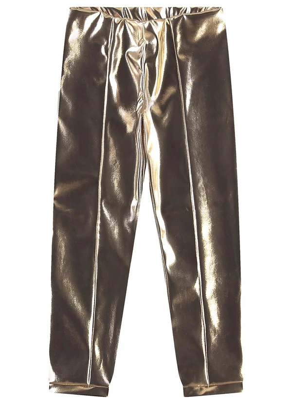 Carinhoso - Calça Legging Metalizada Dourado