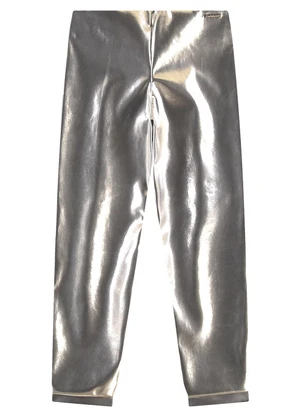 Carinhoso - Calça Legging Metalizada Menina Prata - CARINHOSO