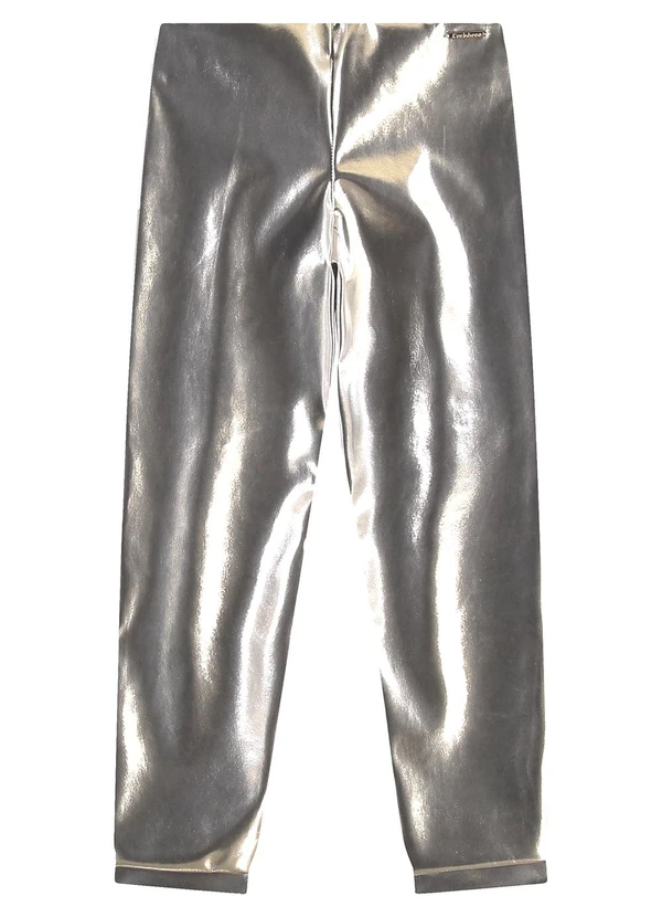Carinhoso - Calça Legging Metalizada Menina Prata 2