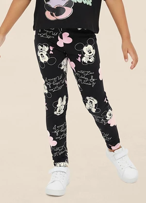 Malwee Kids - Calça Legging Minnie Mouse Disney® Preto - MALWEE KIDS