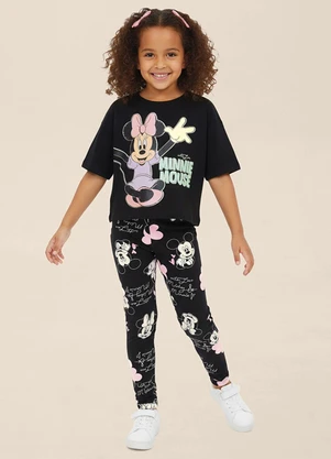 Malwee Kids - Calça Legging Minnie Mouse Disney® Preto - MALWEE KIDS