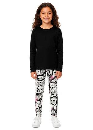 Malwee Kids - Calça Legging Minnie Mouse® Preto - MALWEE KIDS