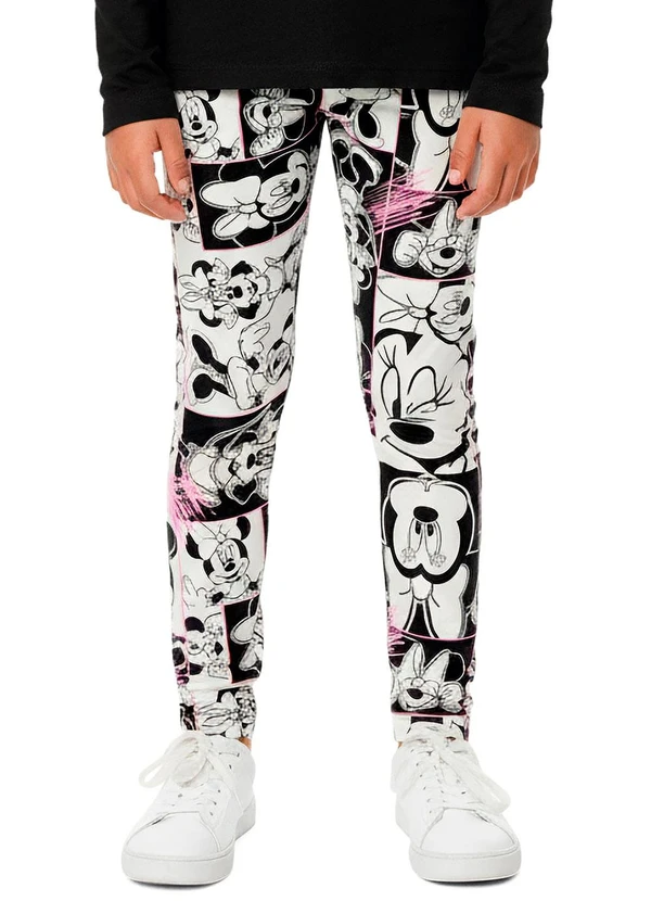 Malwee Kids - Calça Legging Minnie Mouse® Preto