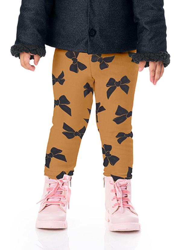 Marlan - Calça Legging Molecotton Estampada Amarelo