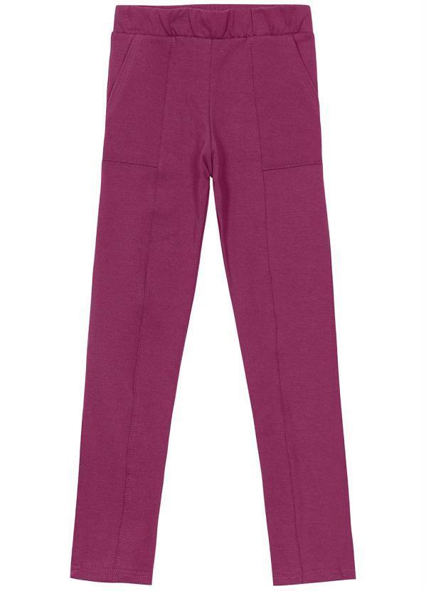 Carinhoso - Calça Legging Moletom Stretch Flanelado Rosa