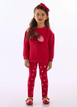 Up Baby - Calça Legging Peluciada Vermelho - UP BABY