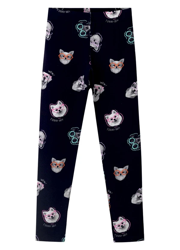 Malwee Kids - Calça Legging Spitz Alemão Preto