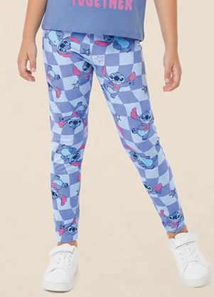 Malwee Kids - Calça Legging Stitch Disney® Azul - MALWEE KIDS