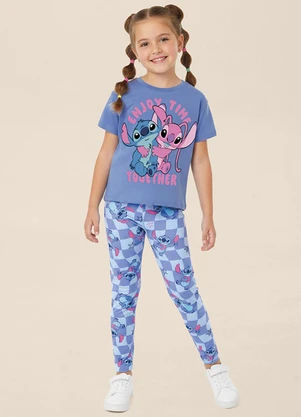 Malwee Kids - Calça Legging Stitch Disney® Azul - MALWEE KIDS