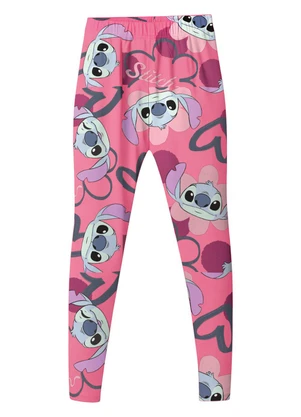 Malwee Kids - Calça Legging Stitch® em Cotton Rosa - MALWEE KIDS
