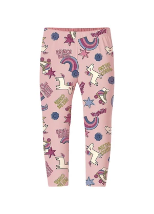 Malwee Kids - Calça Legging Unicórnios em Moletom Rosa Claro - MALWEE KIDS