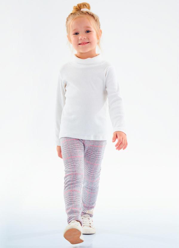 Up Baby - Calça Legging Xadrez Infantil Cinza 2