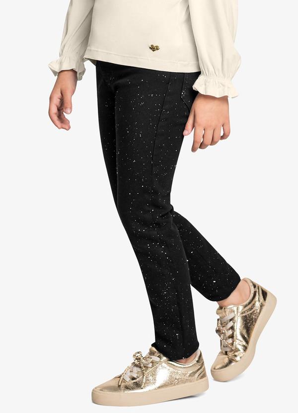 Trick Nick - Calça Skinny Comfort Denim com Glitter Preto