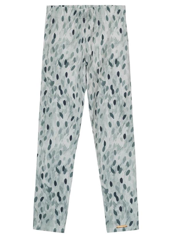 Carinhoso - Calça Verde Água Legging Folhagem Menina