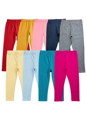 Turminha - Kit 5 Leggings Inf Menina Cores Lisas Sortida - TURMINHA