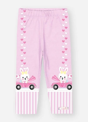 Abrange - Legging Bebê Menina Coelhinho Rosa - ABRANGE