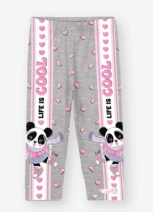 Abrange - Legging Bebê Menina Pandinha Cinza - ABRANGE