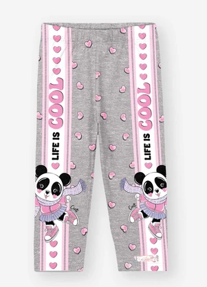Abrange - Legging Bebê Menina Pandinha Cinza - ABRANGE