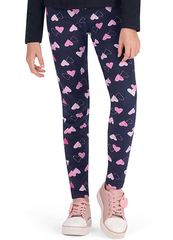 Alenice - Legging Corações Menina Azul 1