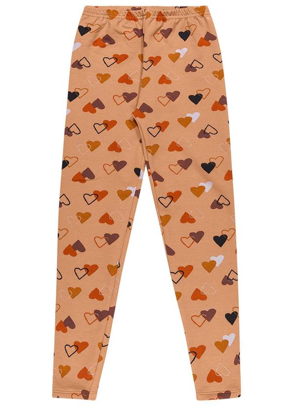 Alenice - Legging Corações Menina Bege