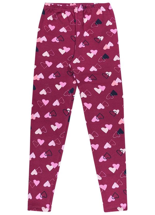 Alenice - Legging Corações Menina Vermelho