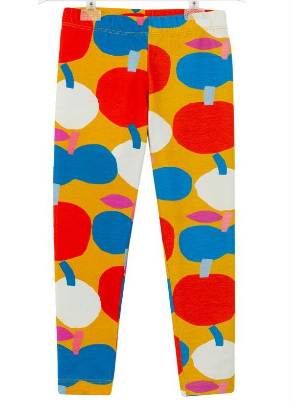 Fábula - Legging de Malha Estampa de Maçã Laranja