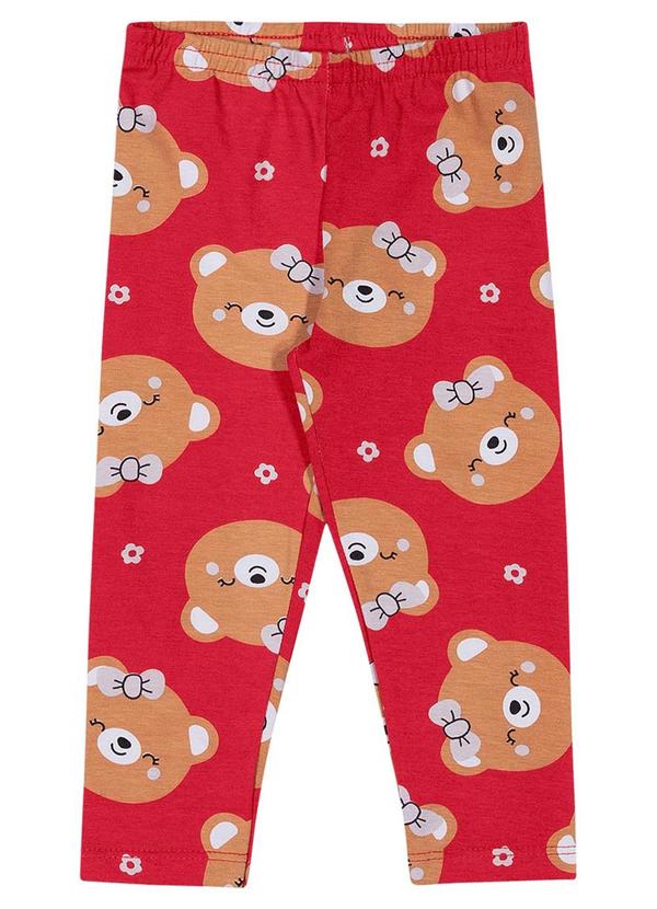 Alenice - Legging Estampada Menina Vermelho 3