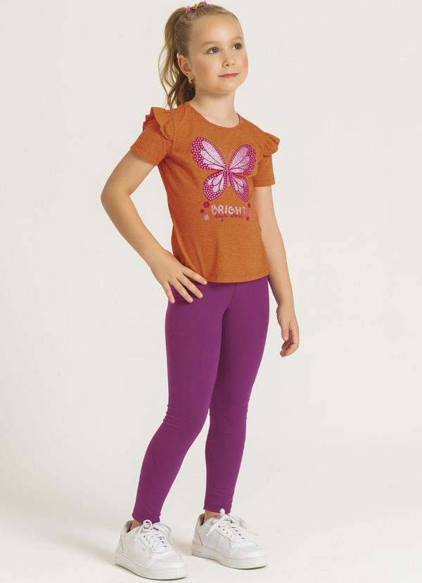 Cativa Kids - Legging Feminina Básica em Cotton Roxo 2