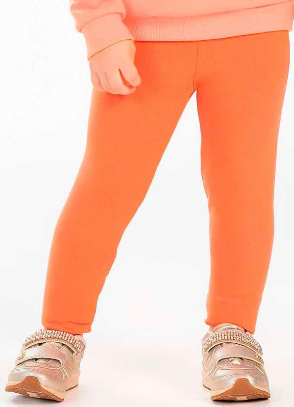 Cativa Kids - Legging Feminina Infantil Básica Laranja