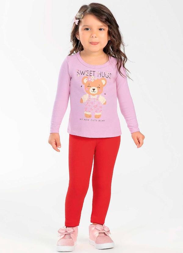 Cativa Kids - Legging Feminina Infantil Básica Vermelho