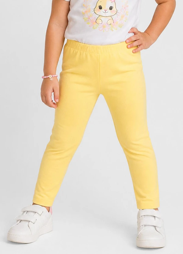 Select - Legging Infantil em Cotton Leve Amarelo