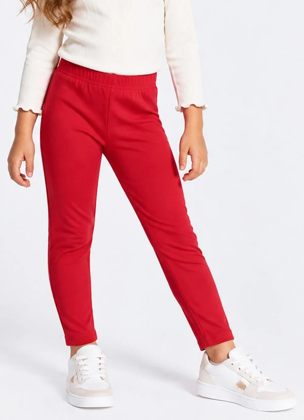 Select - Legging Infantil em Cotton Leve Vermelho