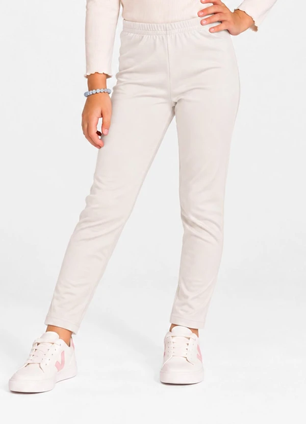 Select - Legging Infantil em Malha Suedine Bege