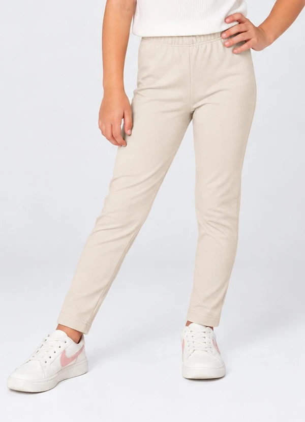 Select - Legging Infantil em Malha Suedine Bege
