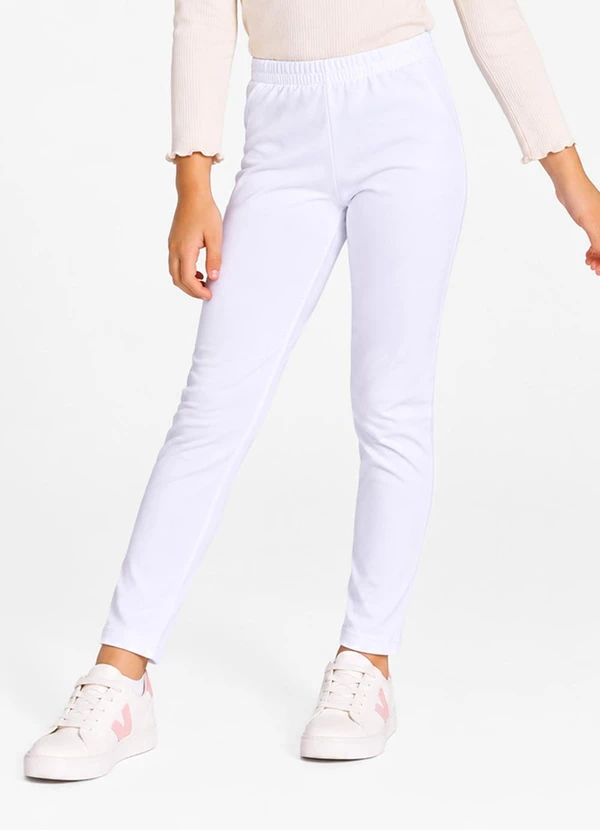 Select - Legging Infantil em Malha Suedine Branco