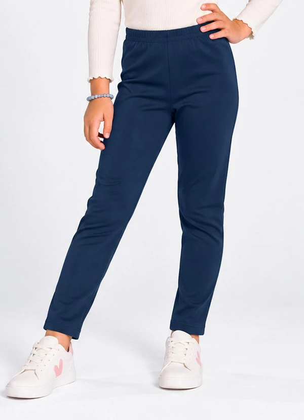 Select - Legging Infantil em Malha Suplex Peluciada Azul