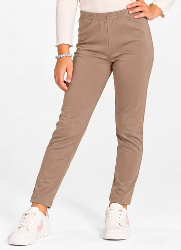 Select - Legging Infantil em Malha Suplex Peluciada Bege