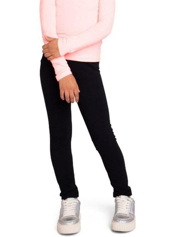 Marlan - Legging Infantil em Molecotton Felpado Preto