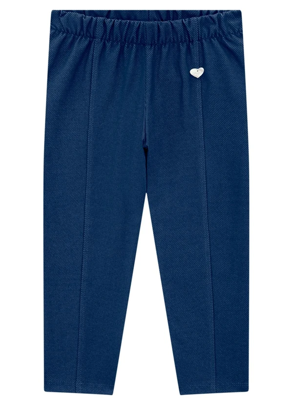 Marlan - Legging Infantil em Molecotton Jeans Azul