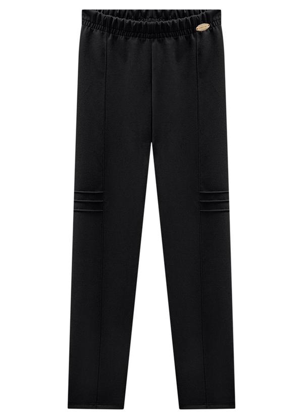 Milli e Nina - Legging Infantil em Suede Preto