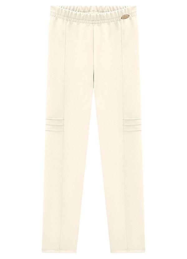 Milli e Nina - Legging Infantil em Suede Bege