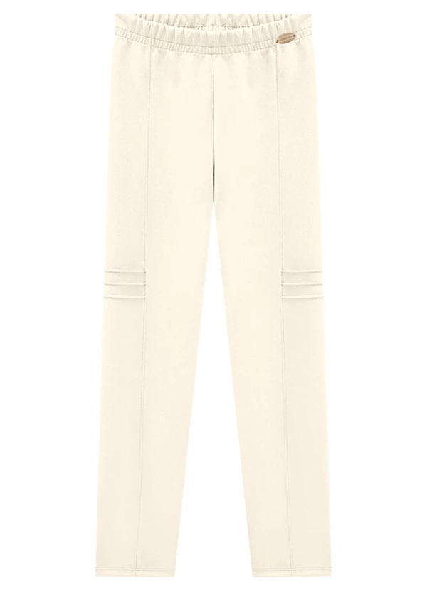 Milli e Nina - Legging Infantil em Suede Bege