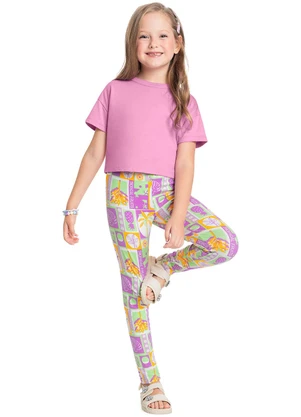 Bee Loop - Legging Infantil Estampada Roxo - BEE LOOP