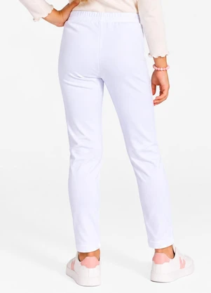 Select - Legging Infantil,  Malha Suplex Peluciada Branco - SELECT