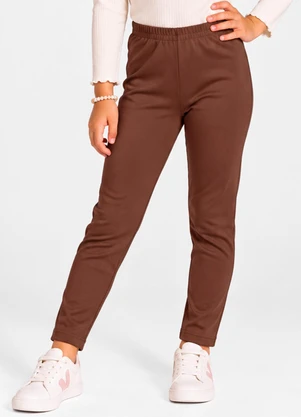 Select - Legging Infantil, Malha Suplex Peluciada Marrom - SELECT